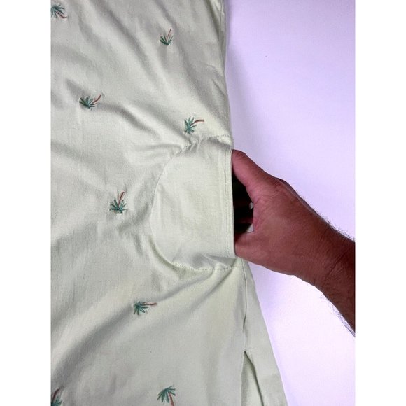 Jane Ashley VTG Casual Lifestyle Green Embroidered Palm Trees Dress Size Large - Picture 5 of 10